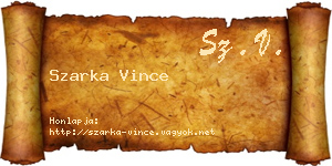 Szarka Vince névjegykártya